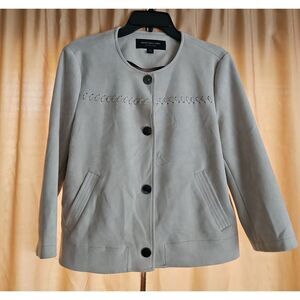 Marc New York Button Up Velvety Soft Gray Blazer Jacket